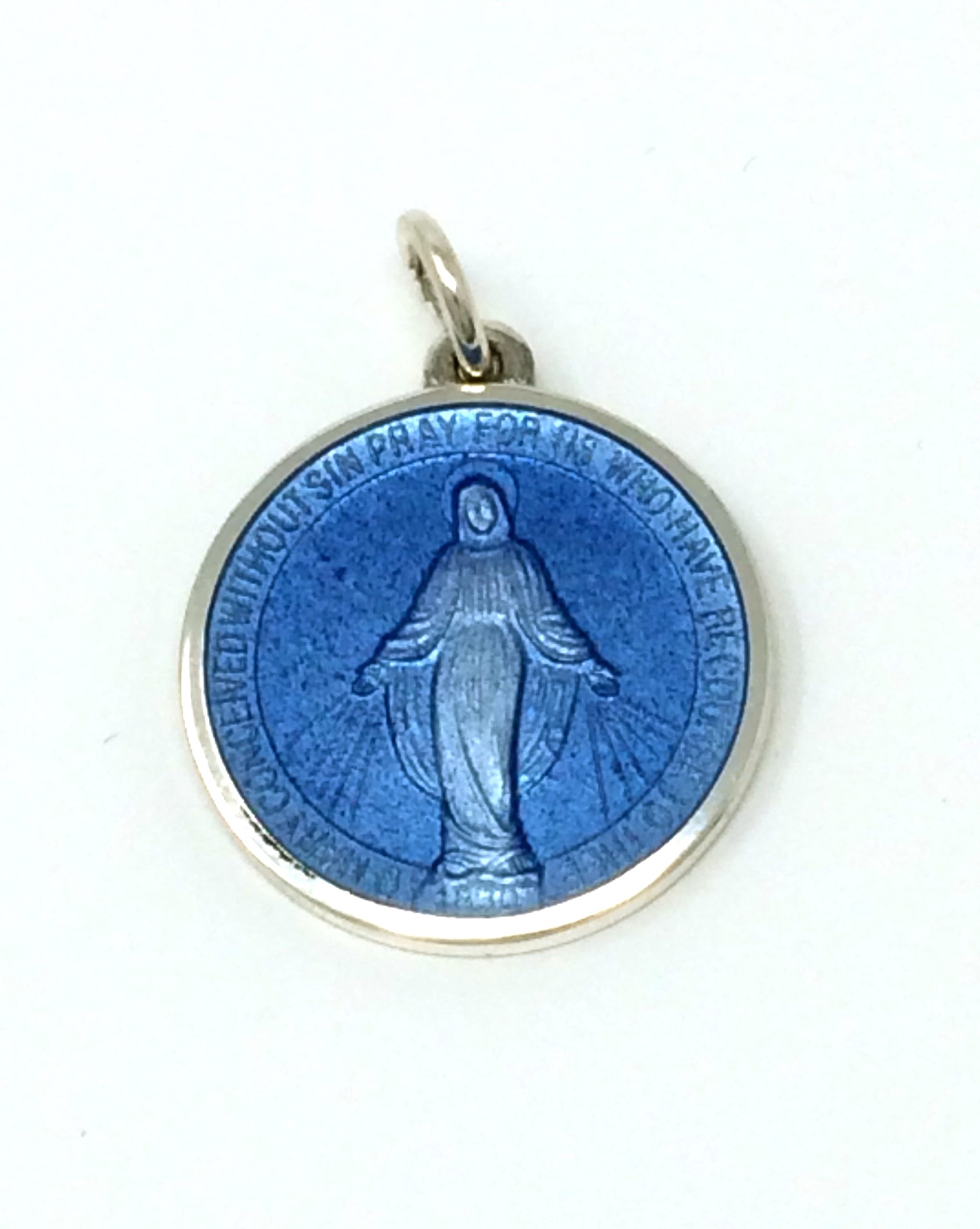 Sterling Silver Enamel Miraculous Medal